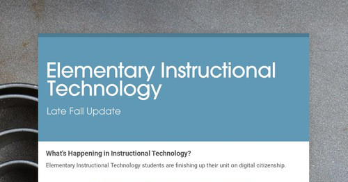 Elementary Instructional Technology