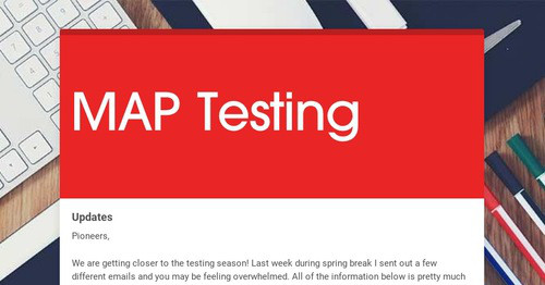 MAP Testing | Smore Newsletters