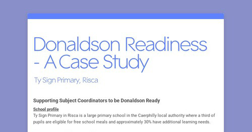Donaldson Readiness - A Case Study