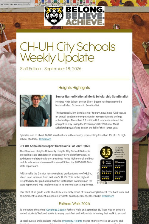 CH-UH City Schools Weekly Update