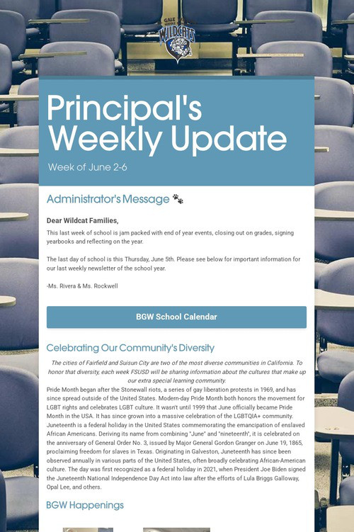 Principal's Weekly Update