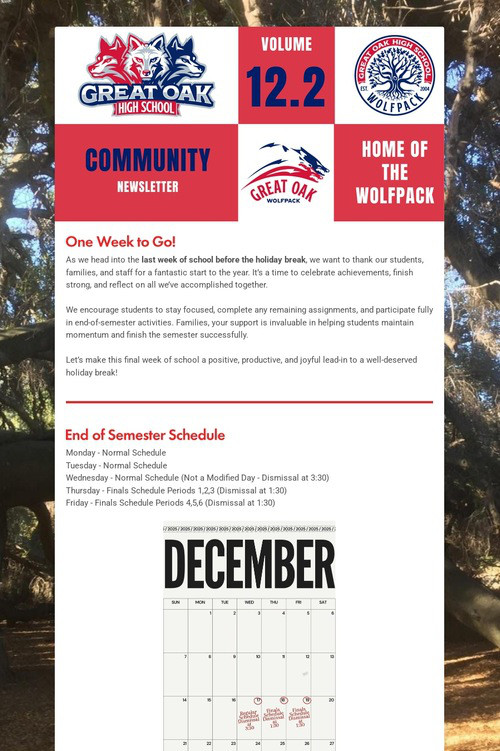 Great Oak - Newsletter Volume 12.2
