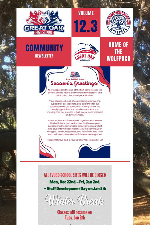 Great Oak - Newsletter Volume 12.3