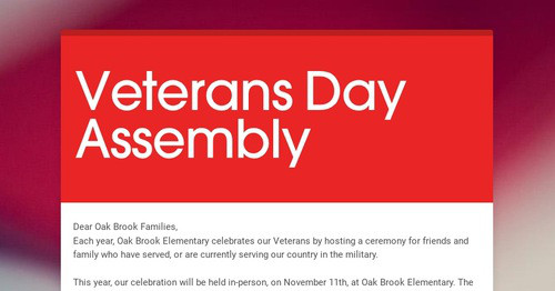 Veterans Day Assembly