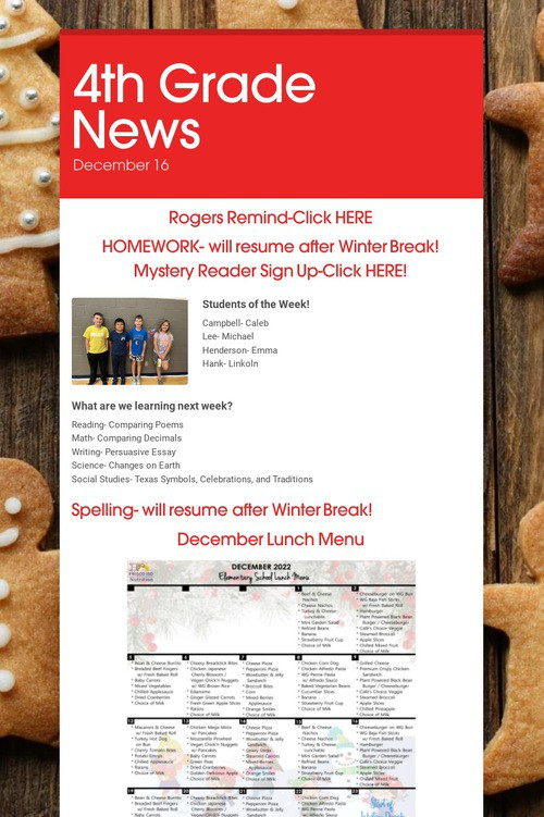 4th Grade News