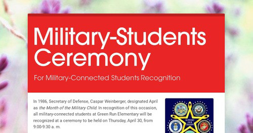 Military-Students Ceremony | Smore Newsletters