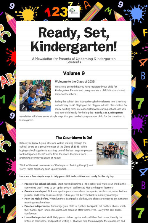 Ready, Set, Kindergarten!