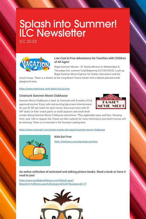 Splash into Summer! ILC Newsletter