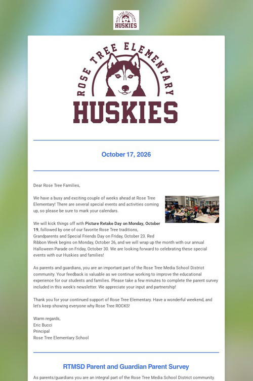 Rose Tree Elementary Weekly Update