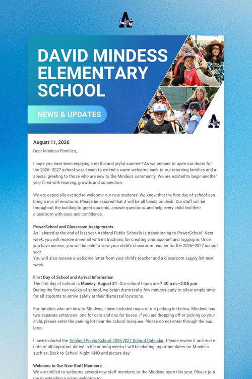 Mindess School Weekly Update