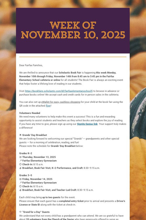 Week of November 10, 2025