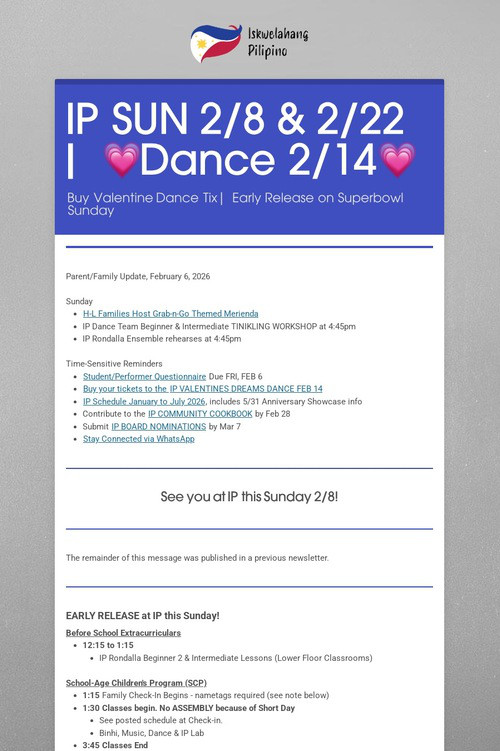 IP SUN 2/8 & 2/22 | 💗Dance 2/14💗