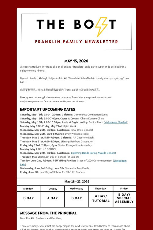 Weekly Family Newsletter