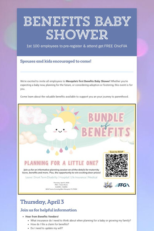 Benefits Baby Shower