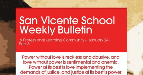 San Vicente School Weekly Bulletin