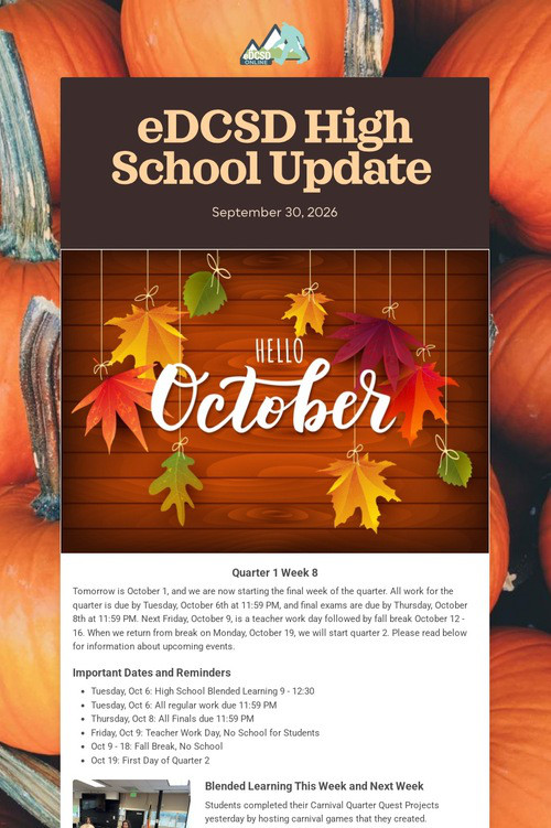 eDCSD High School Update