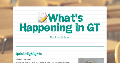 📝What's Happening in GT