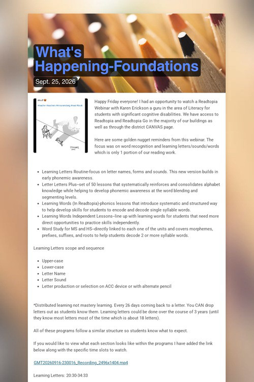 What's Happening-Foundations