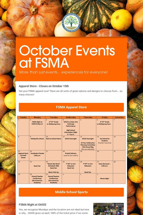 October Events at FSMA