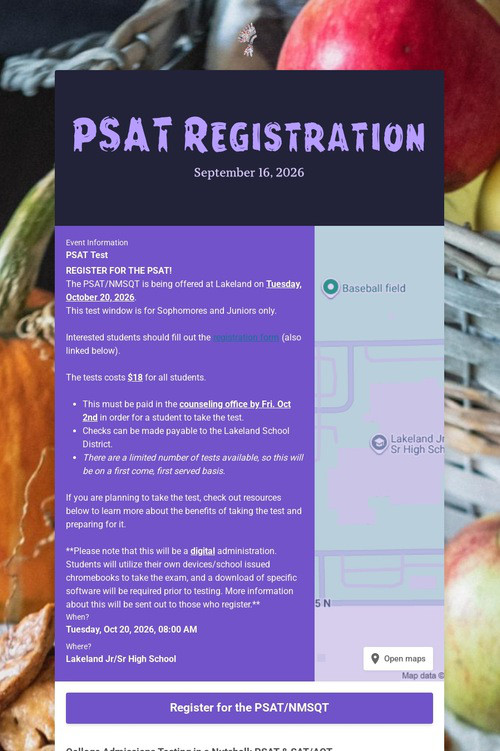 PSAT Registration