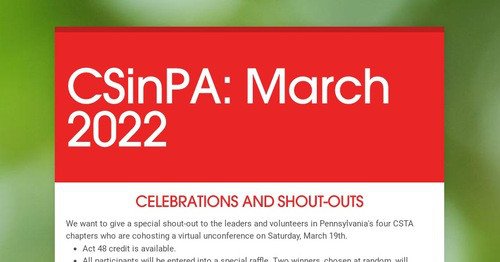 CSinPA: March 2022