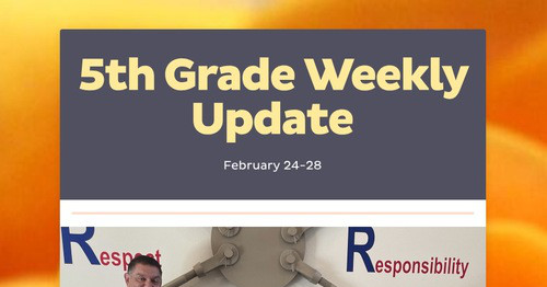 5th Grade Weekly Update