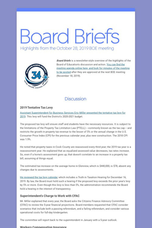 Board Briefs