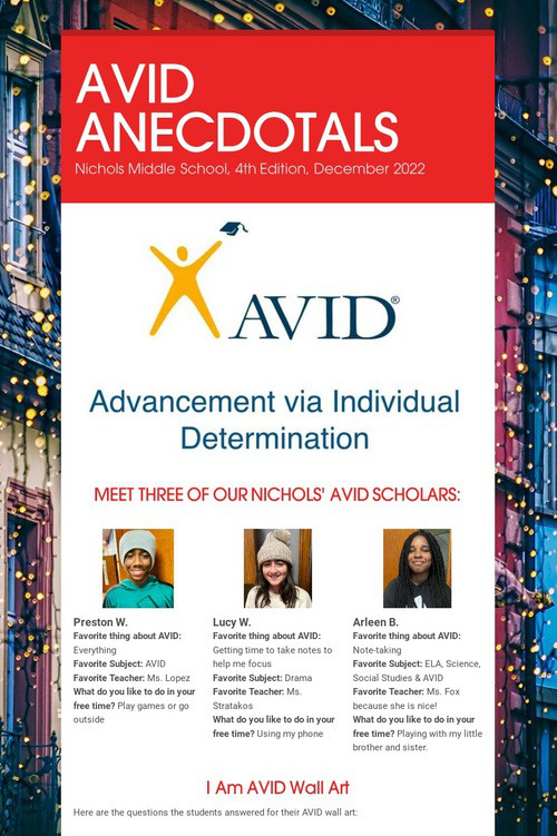 AVID ANECDOTALS