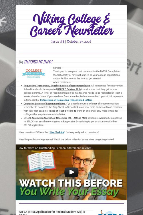 Viking College & Career Newsletter