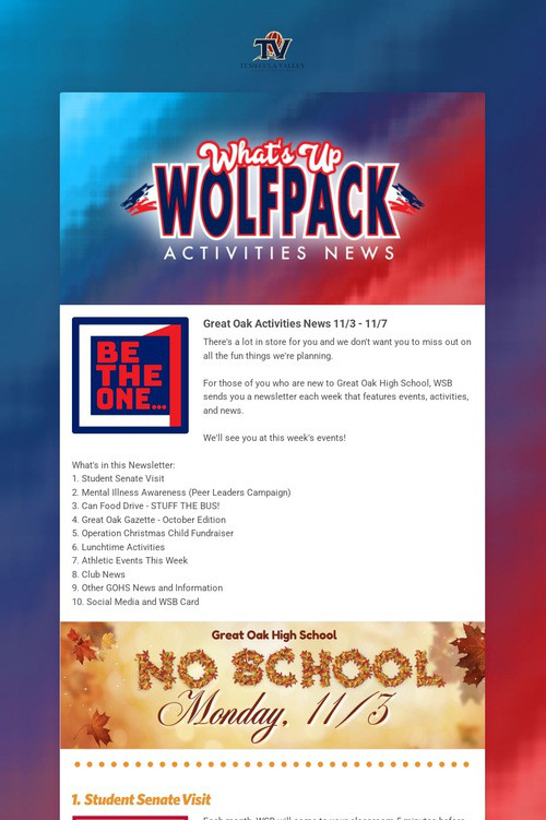 What's Up Wolfpack  11/3 - 11/7