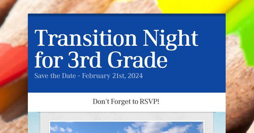 Transition Night for 3rd Grade