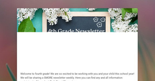 Fourth Grade Weekly Update