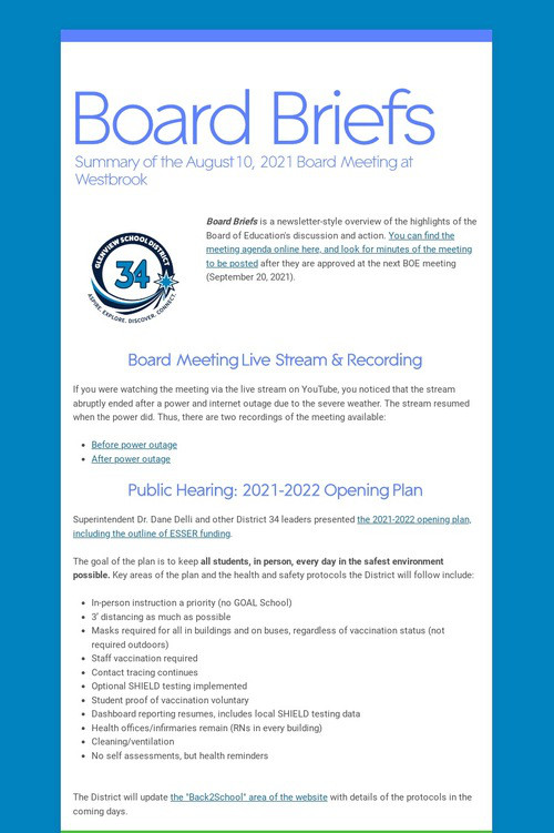 Board Briefs