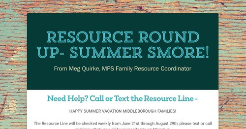 Resource Round Up- Summer Smore!