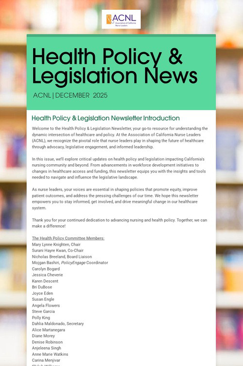 Health Policy & Legislation News