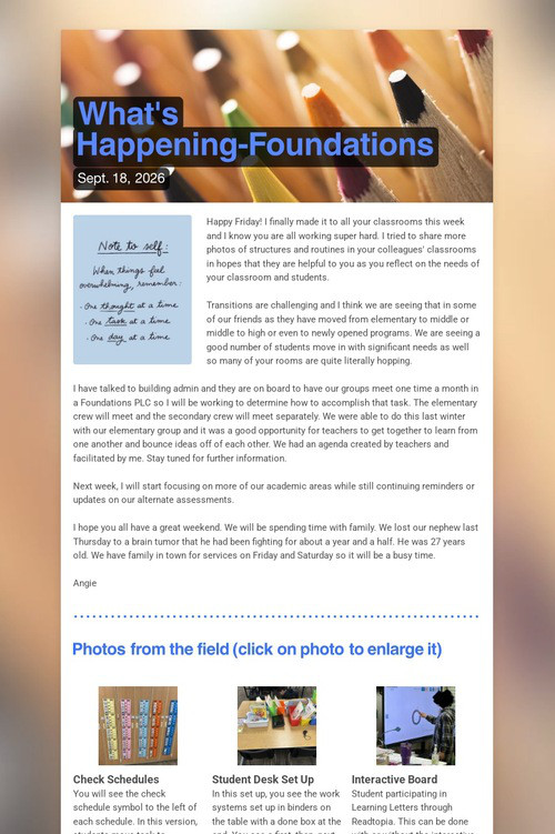 What's Happening-Foundations