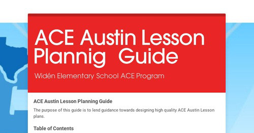 ACE Austin Lesson Plannig Guide