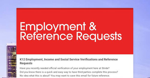 Employment Reference Requests Smore Newsletters Employment Reference Requests Smore Newsletters
