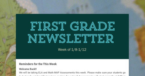 First Grade Newsletter
