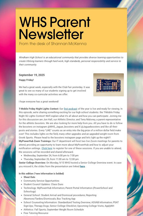 WHS Parent Newsletter