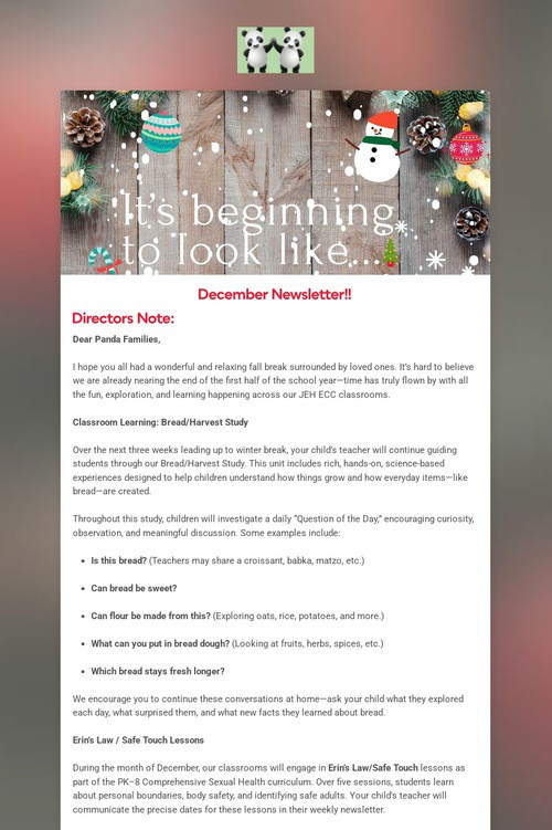 December Newsletter!