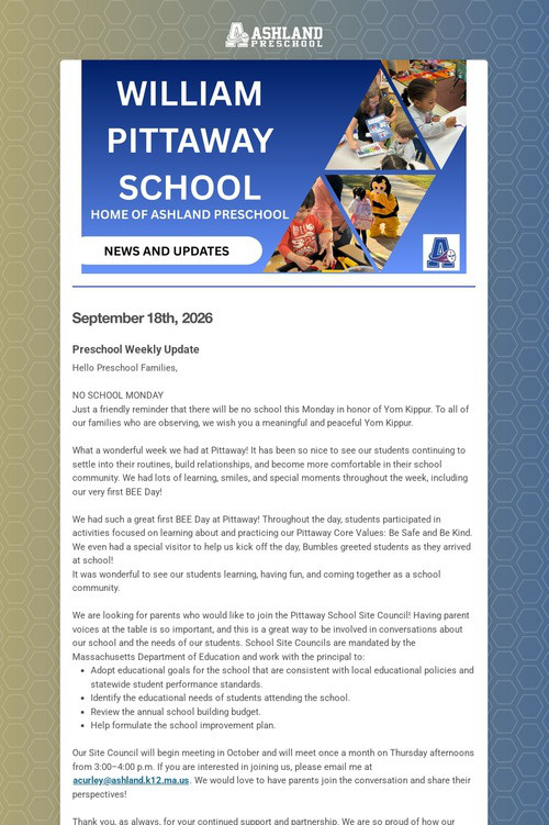 Ashland Preschool Update