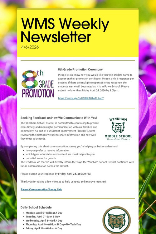 WMS Weekly Newsletter