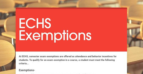 ECHS Exemptions
