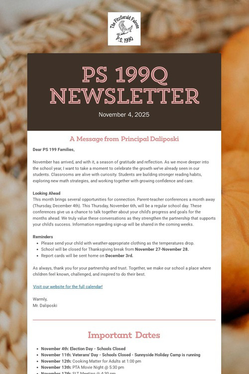 PS 199Q Newsletter