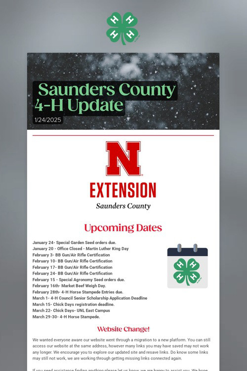 Saunders County 4-H Update