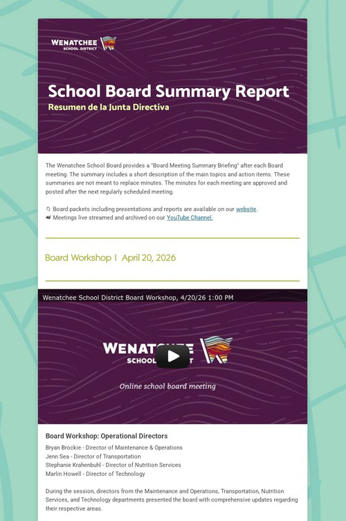 School Board Meeting Summary