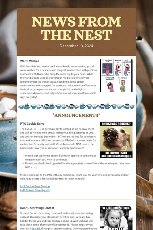 NEWS FROM THE NEST