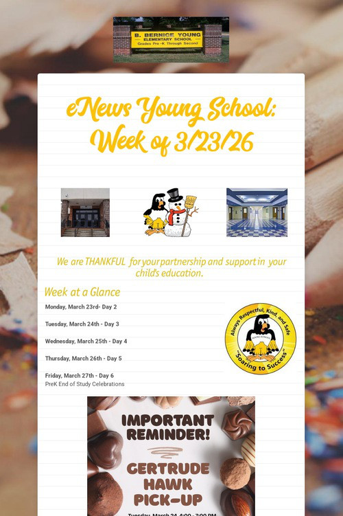 eNews Young School: Week of 3/23/26