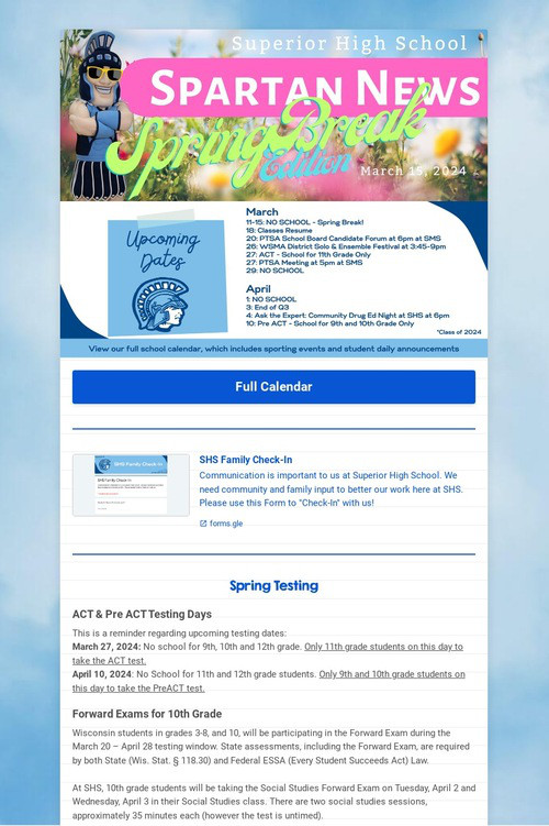 SHS Family News